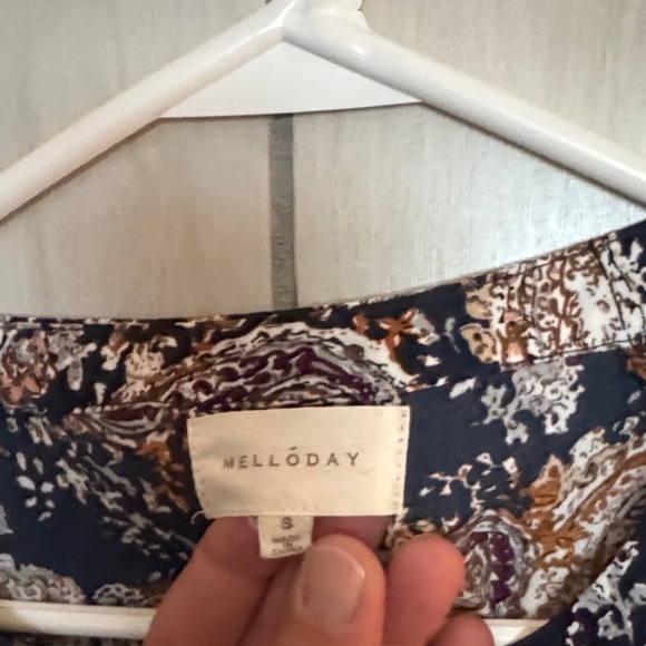 🌟🍄🧡☕️💙MELLODAY Multicolor Paisley Top - Picture 2 of 12